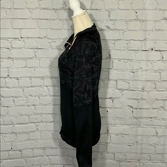 Fabletics Amelie Seamless L/S Pullover Black Pink Asymmetrical Zip S Activewear - Picture 5 of 7